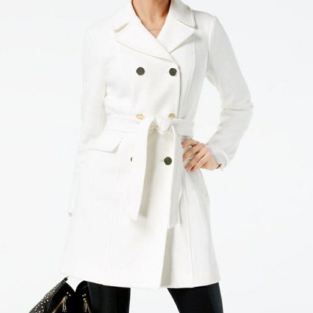 NWT Inc. International Concepts Winter-White Double-Breasted Coat Small